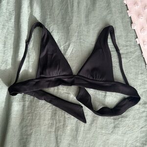 Aerie Black Ribbed Bikini Top